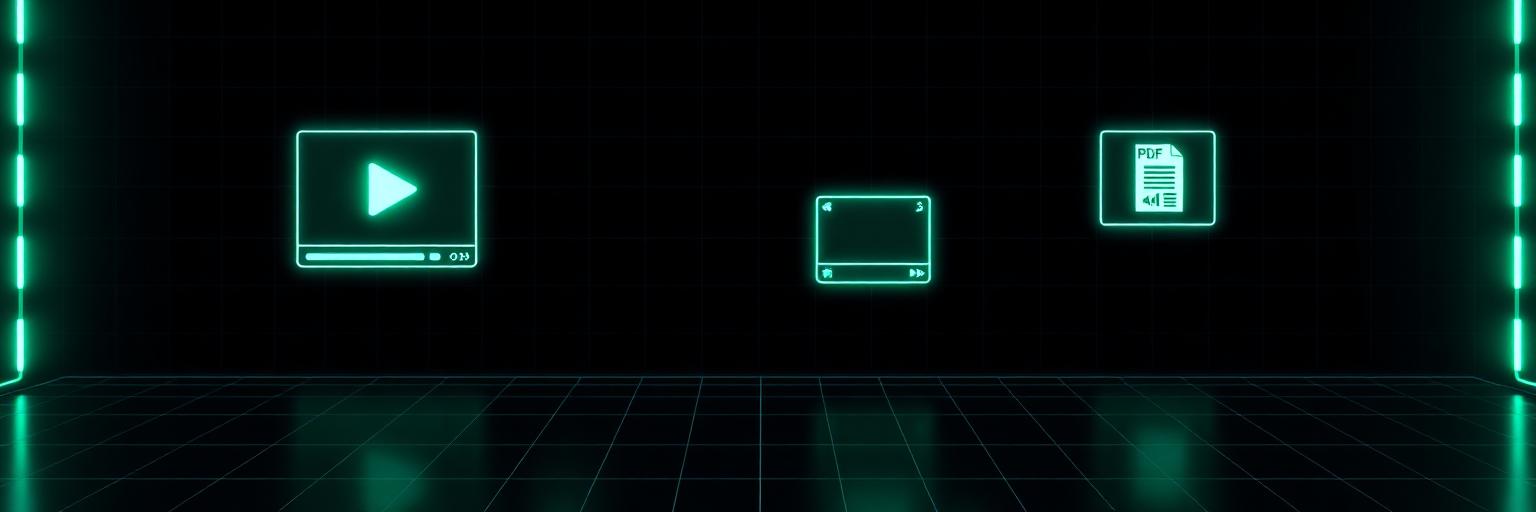 Neon video players and PDF guides