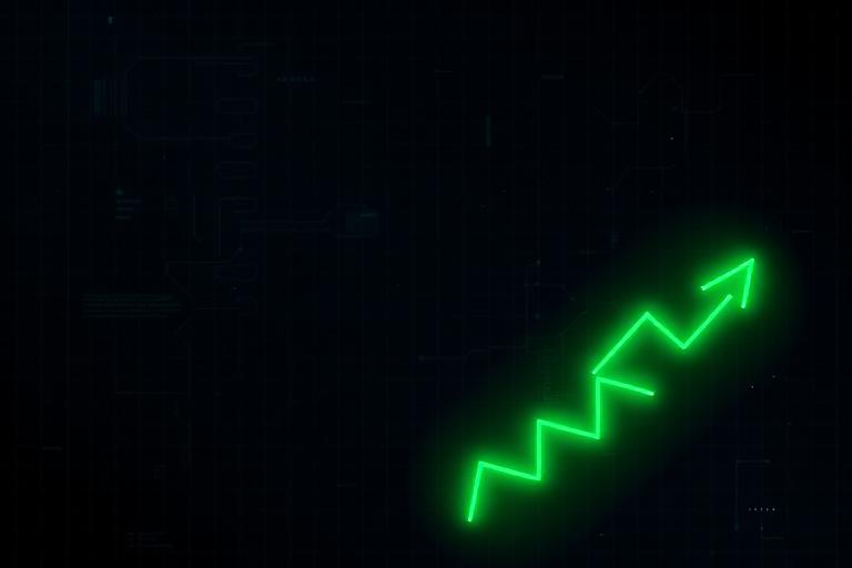 Neon ascending rank chevrons